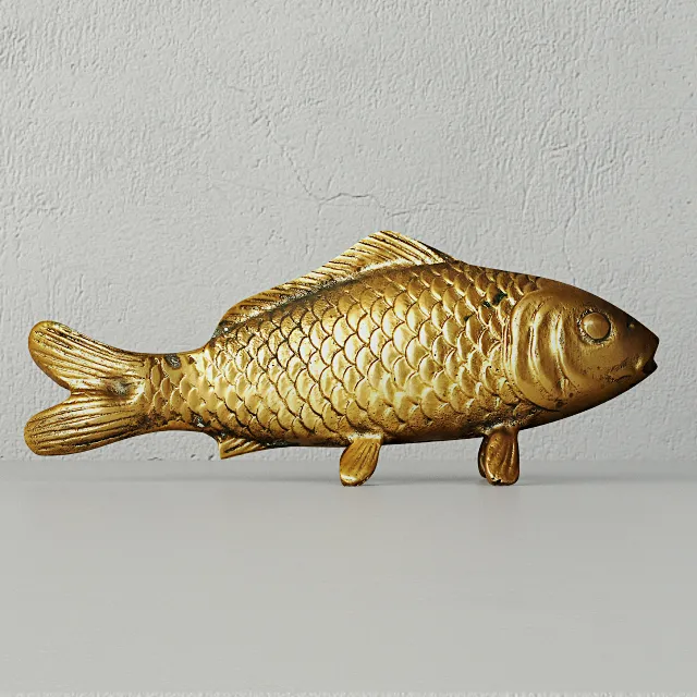 decoration – 1960s Brass Koi 3ds Max