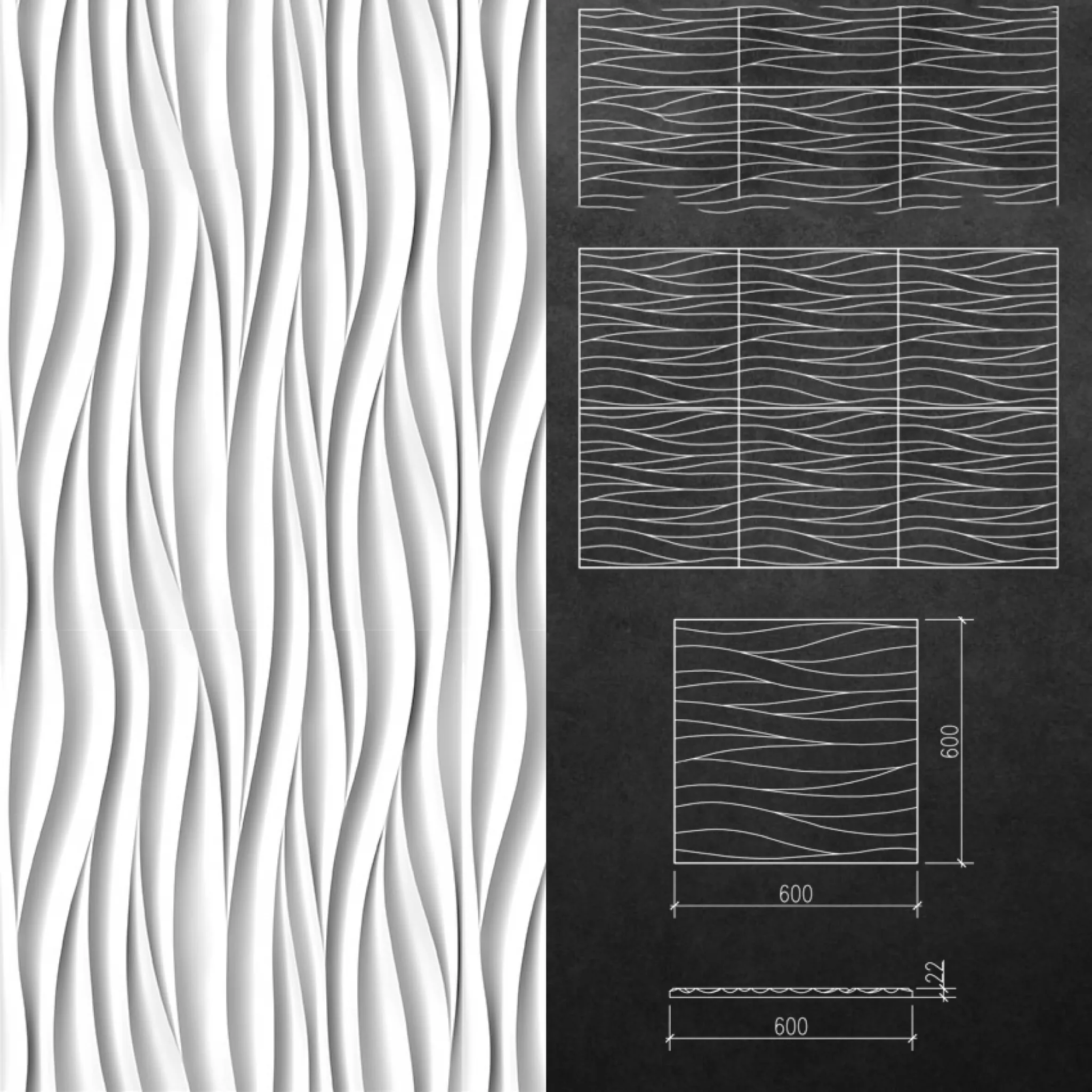decoration – 3D panel Rise 3ds Max