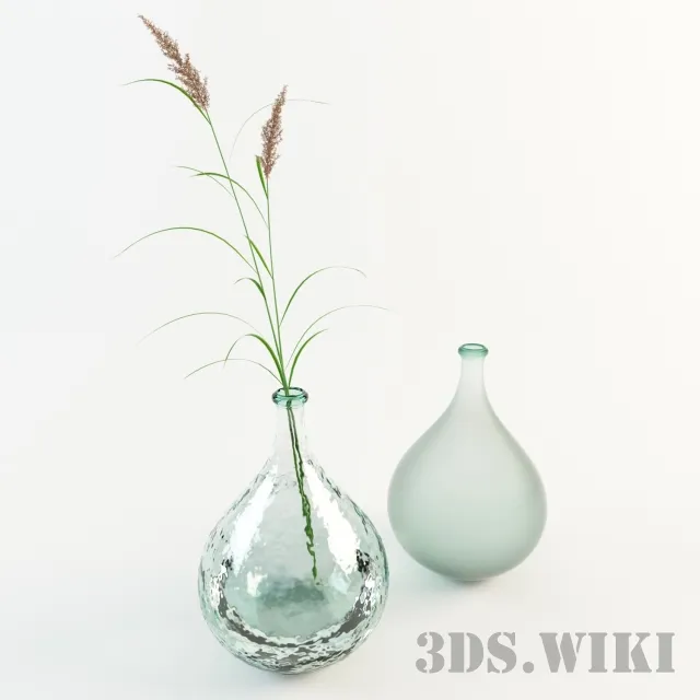 decoration – A beautiful plant in a glass flask 3ds Max