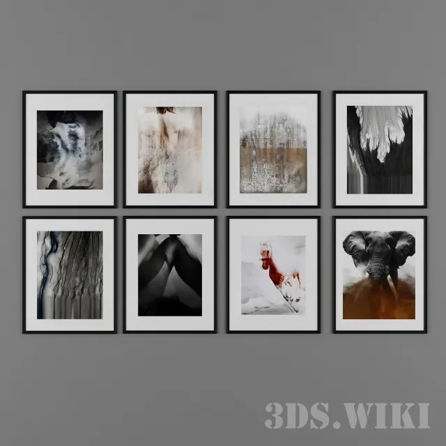 decoration – A set of paintings for the interior 3ds Max