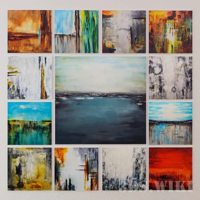 decoration – Abstract acrylic painting 3ds Max