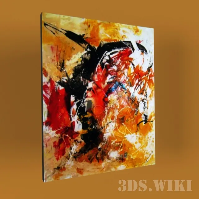 decoration – Abstract wall painting 3ds Max