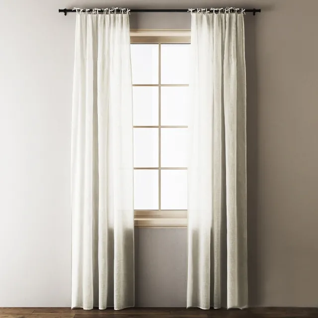 decoration – Anthropologie Tie-top Linen curtains 3ds Max