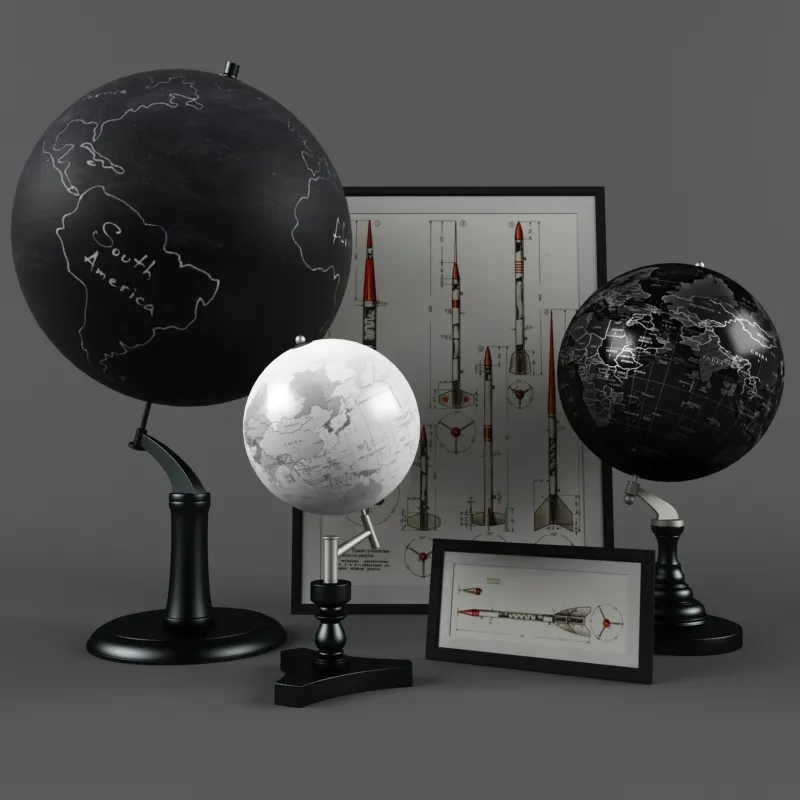 decoration – Antique globes 3ds Max