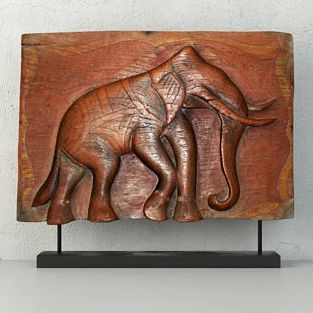 decoration – Antique Indian Elephant Relief Panel 3ds Max