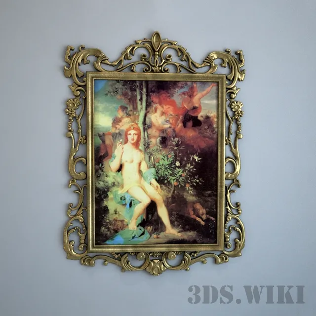 decoration – Antique wall painting 3ds Max