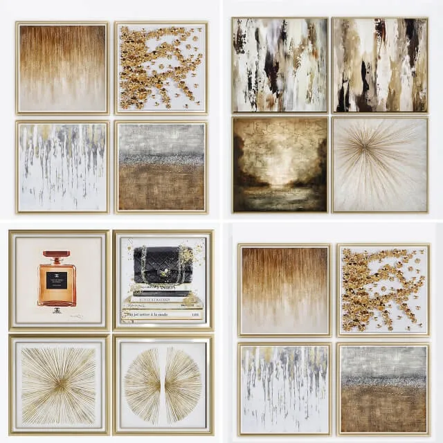 decoration – Art Gold decor frame 3ds Max