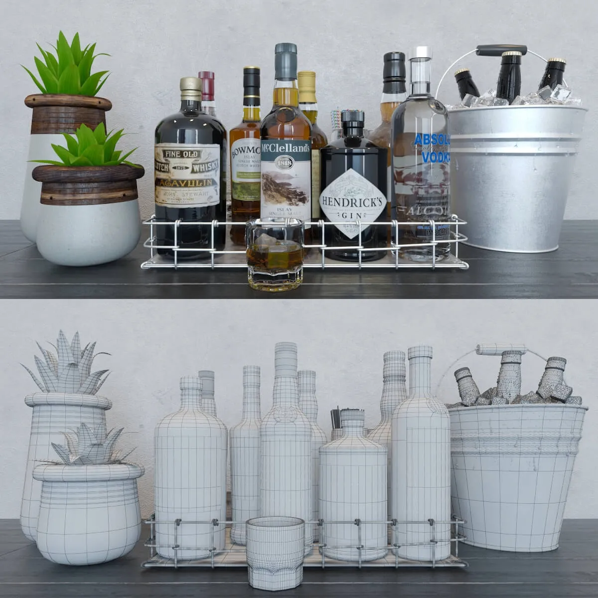 decoration – Bar set 3 3ds Max