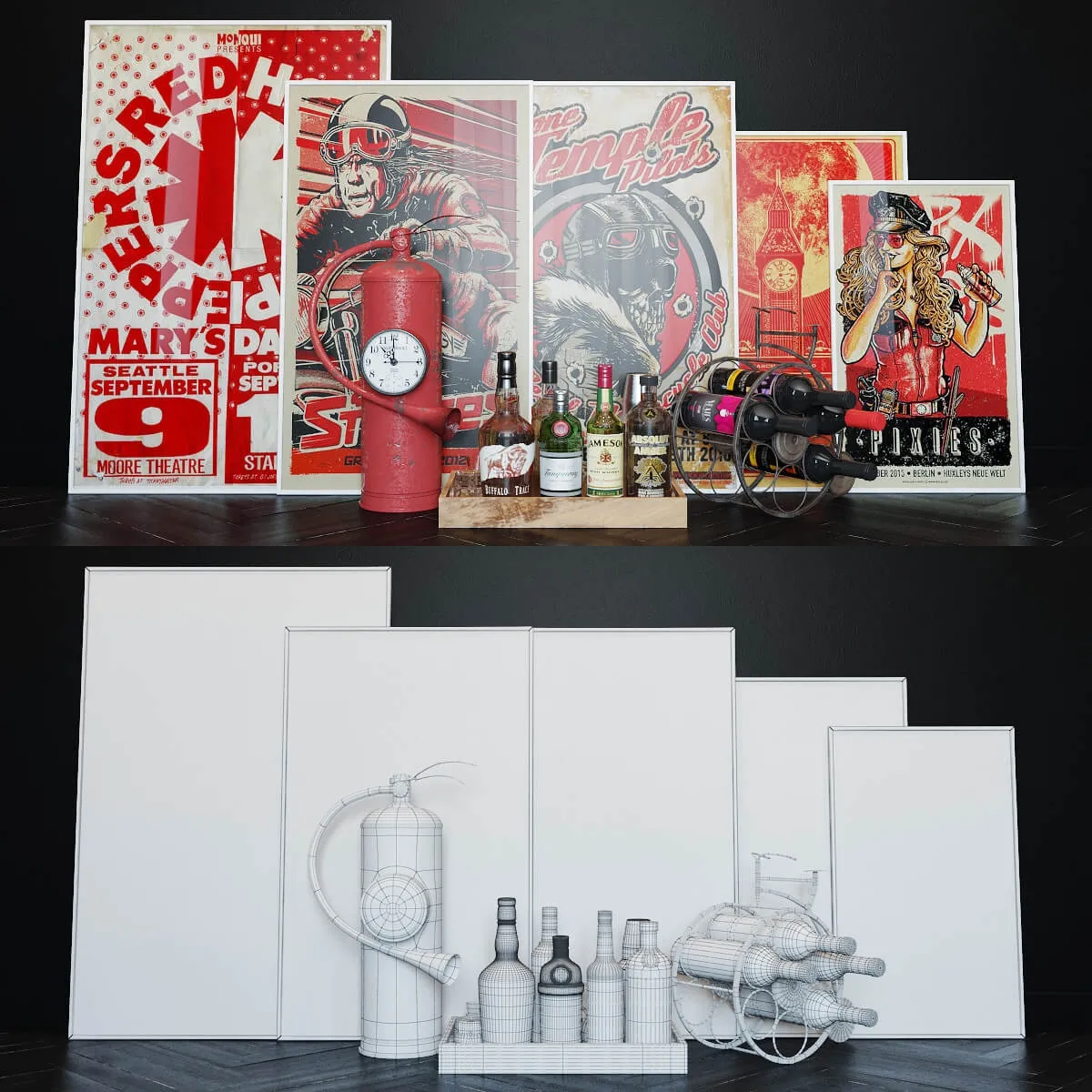 decoration – Bar set 5 3ds Max