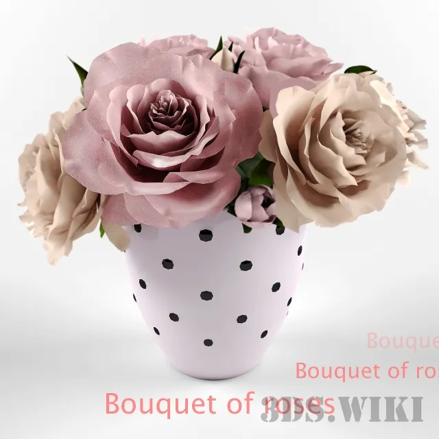 decoration – Beautiful bouquet of roses in a vase 3ds Max