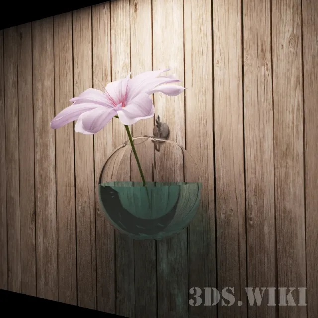decoration – Beautiful flower in a glass hanging vase 3ds Max