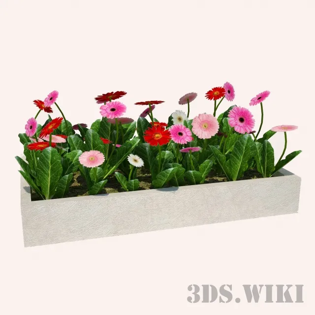 decoration – Beautiful flowers for the lawn 3ds Max