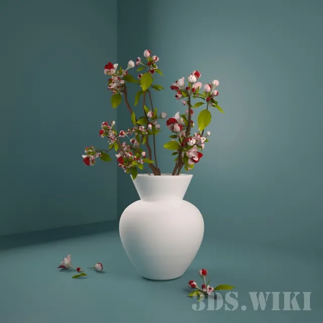 decoration – Beautiful Hippeastrum flower in a vase 3ds Max