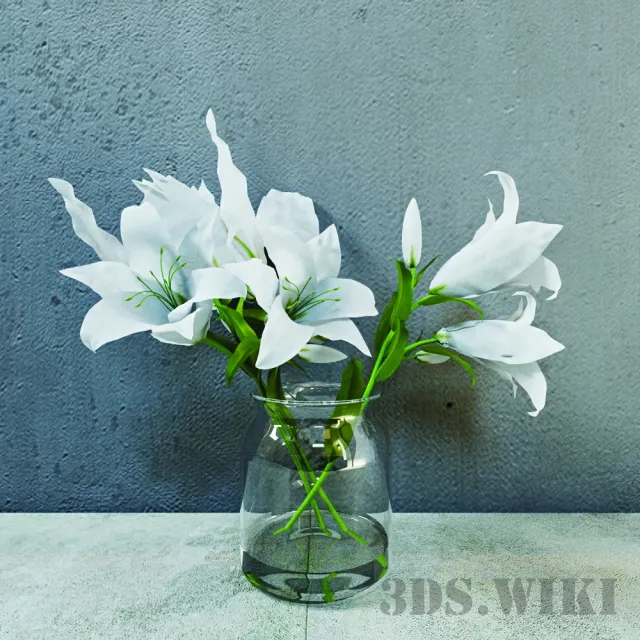 decoration – Beautiful lilies in a jar of water 3ds Max