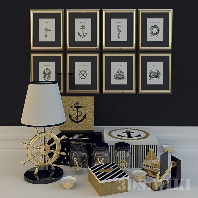 decoration – Beautiful marine decorative set 3ds Max