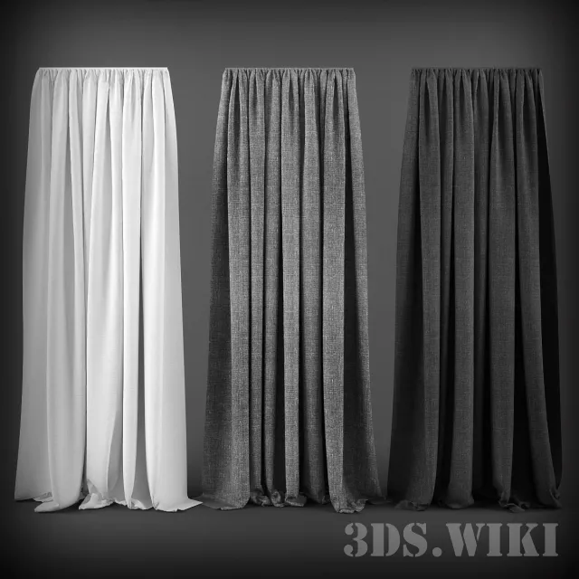 decoration – Beautiful modern curtains in two versions 3ds Max