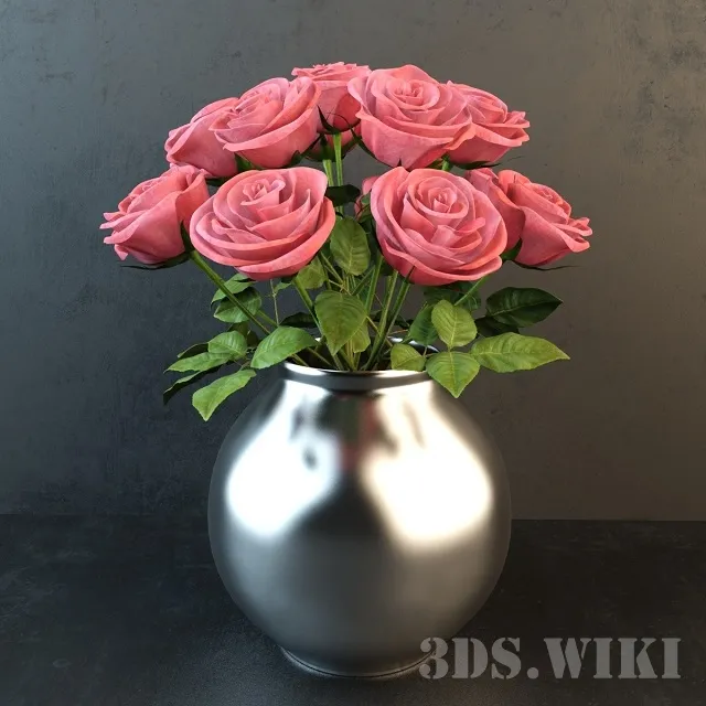 decoration – Beautiful roses in a vase 3ds Max