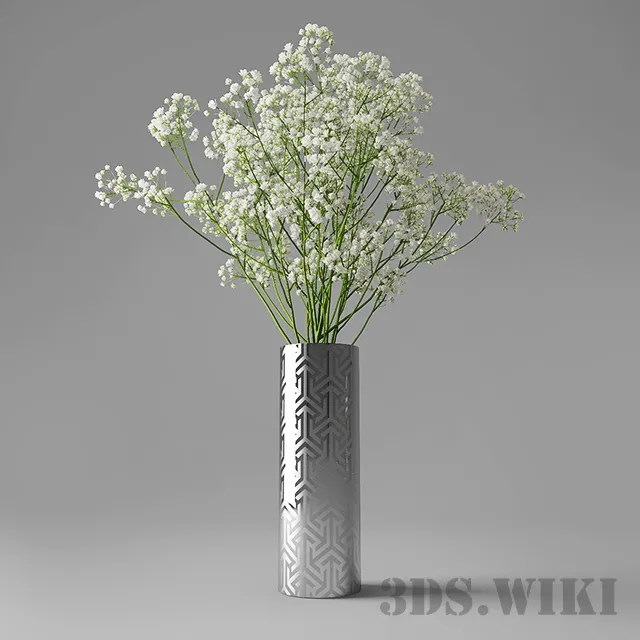 decoration – Beautiful white flowers in a vase 3ds Max