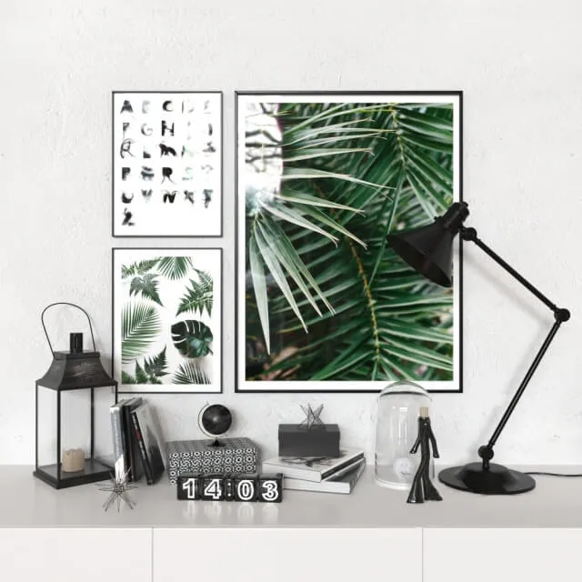 decoration – Black and white and green 3ds Max