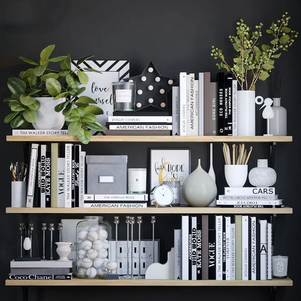 decoration – Black and white decor set 5 3ds Max