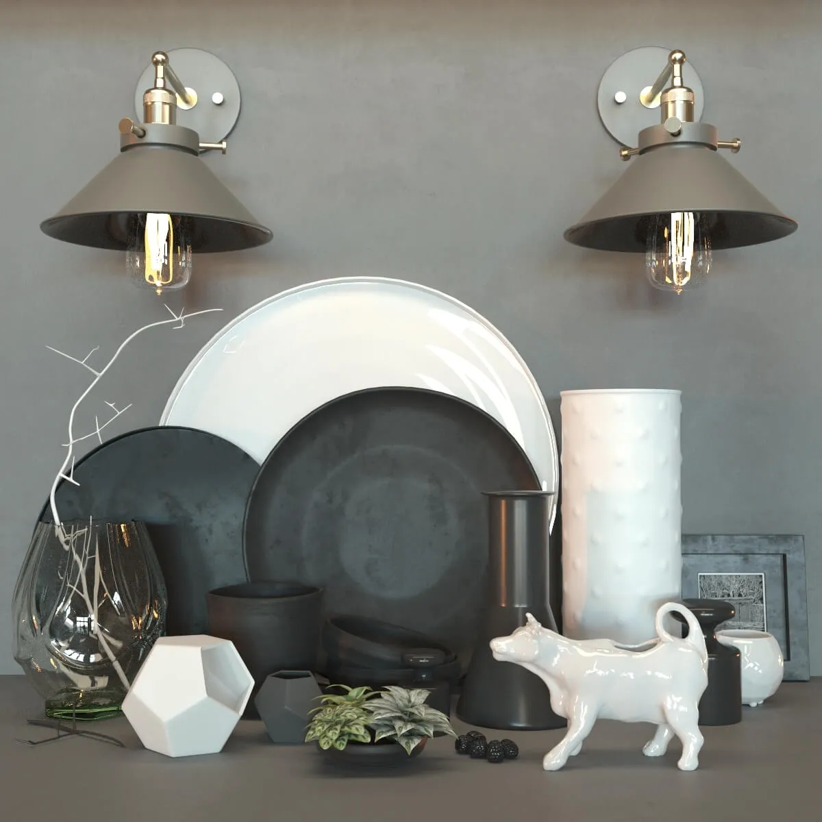 decoration – Black and White set 3ds Max
