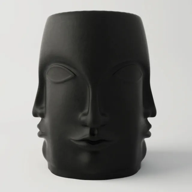 decoration – Black Carved Faces Garden chair 3ds Max