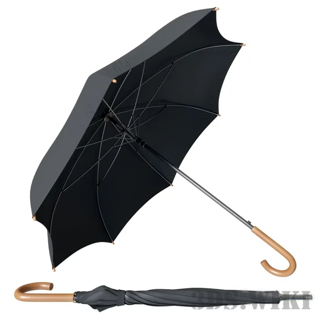 decoration – Black classic umbrella 3ds Max