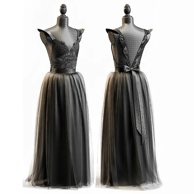 decoration – BLACK WEDDING DRESS 3ds Max