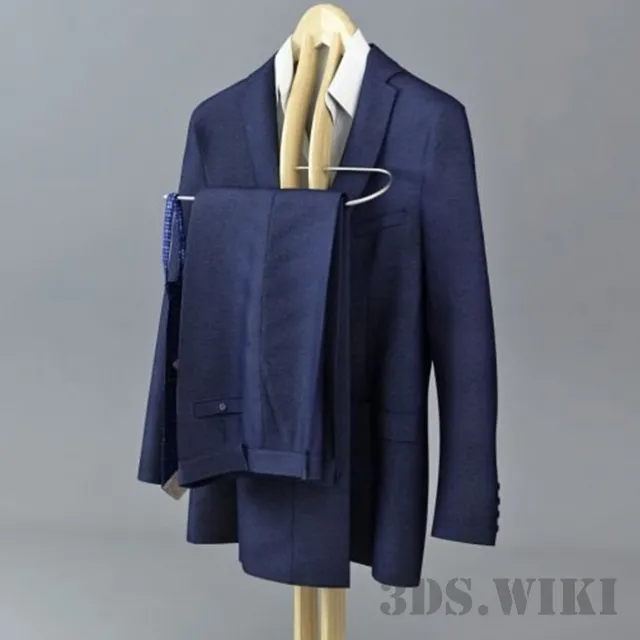decoration – Blue men’s suit 3ds Max