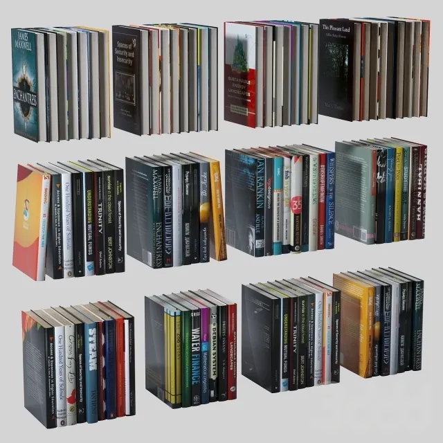 decoration – Books set UE4 ready 3ds Max