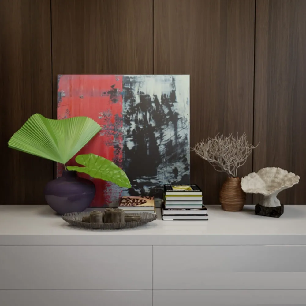 decoration – Books vases pictures and other items 3ds Max