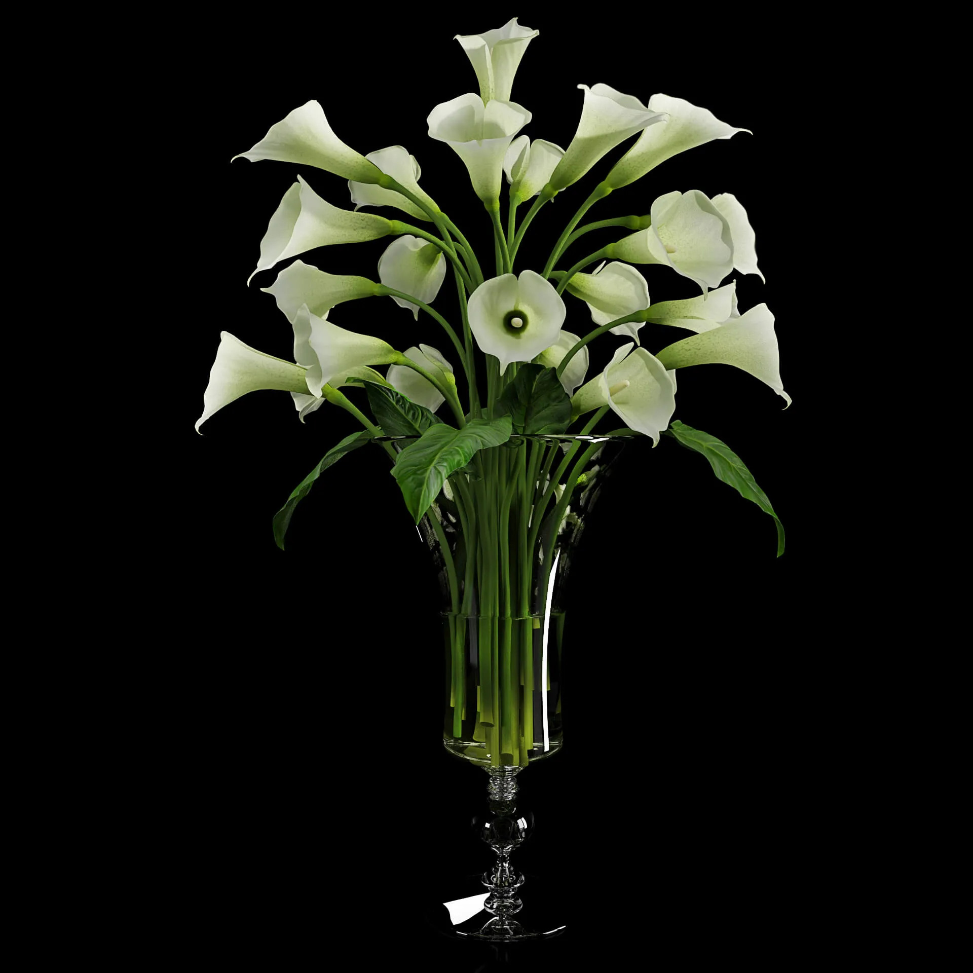 decoration – Bouquet of calla in a vase 01 3ds Max