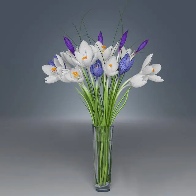decoration – Bouquet of crocus 7 3ds Max