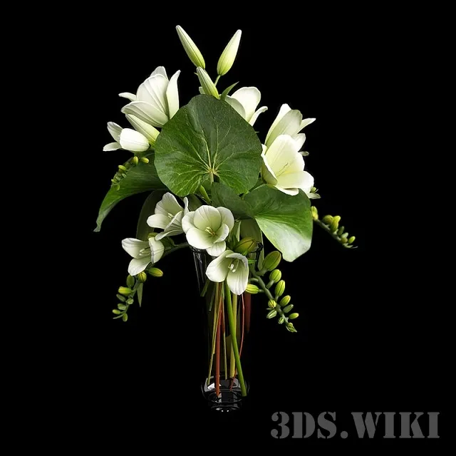 decoration – Bouquet of flowers Freesia & Lily 3ds Max