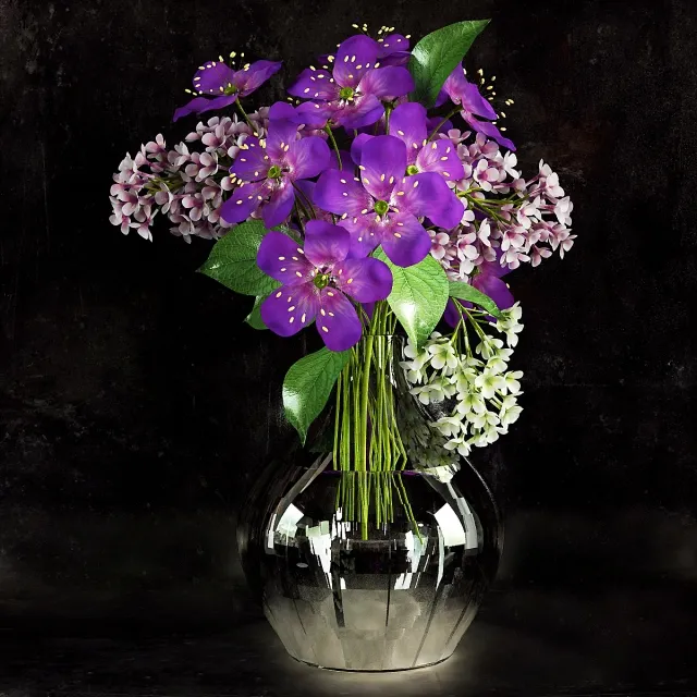 decoration – Bouquet of flowers in a vase 456 3ds Max