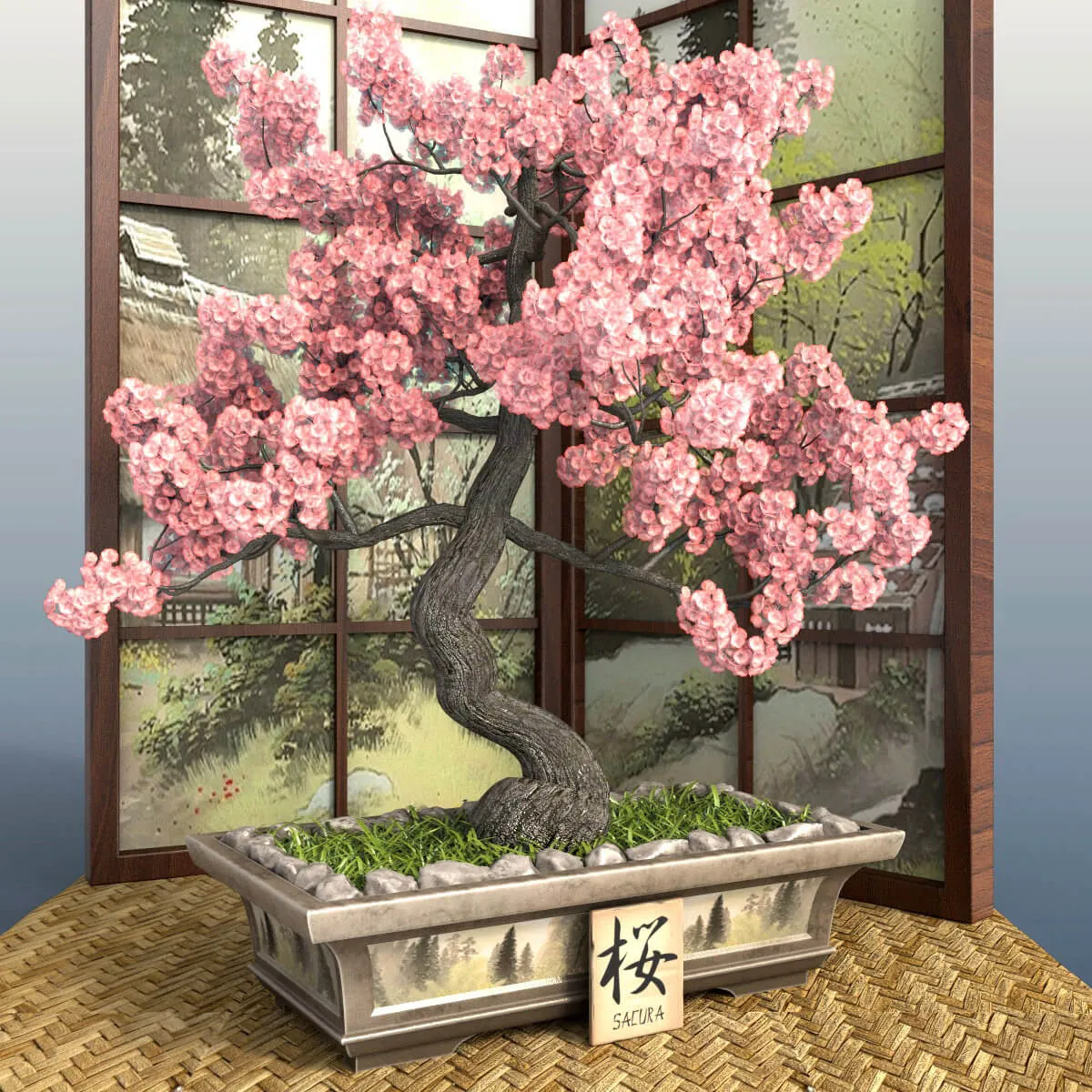 decoration – Bouquet of sakura in a vase 02 3ds Max