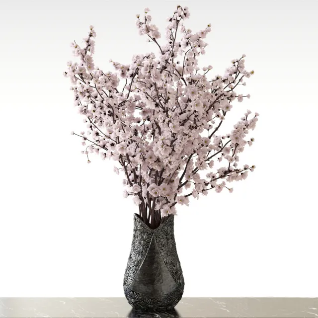 decoration – Bouquet of sakura in a vase 03 3ds Max