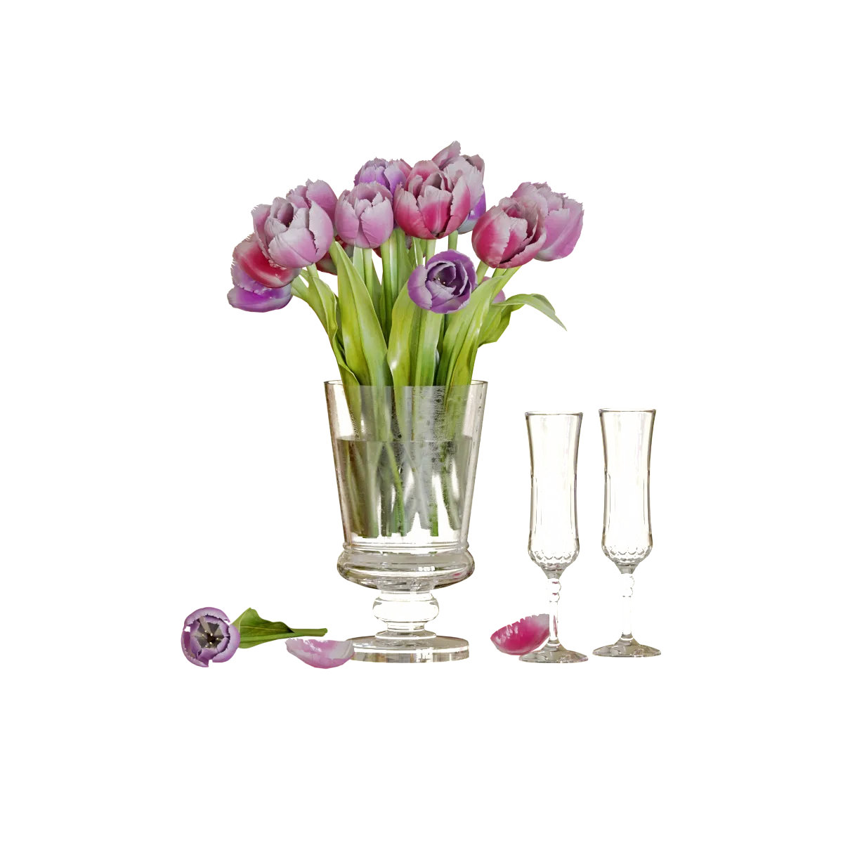 decoration – Bouquet of tulips in a vase 3ds Max