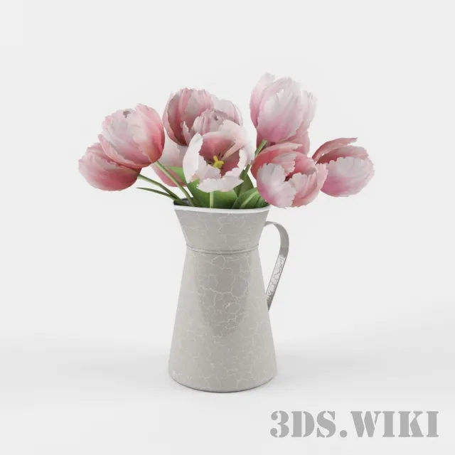 decoration – Bouquets of tulips in a vase 3ds Max
