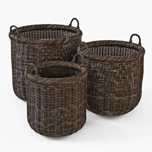 decoration – Brown basket 007 3ds Max