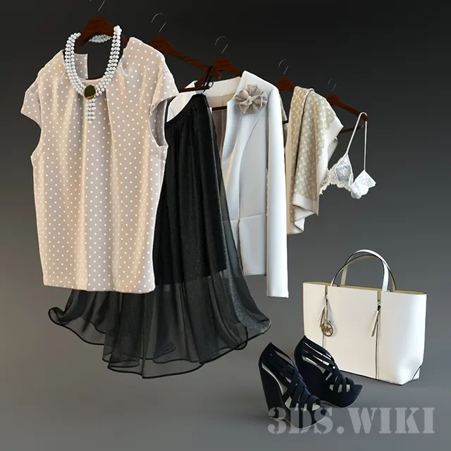 decoration – Business Lady Wardrobe Clothes With Michael Kors Bag 3ds Max