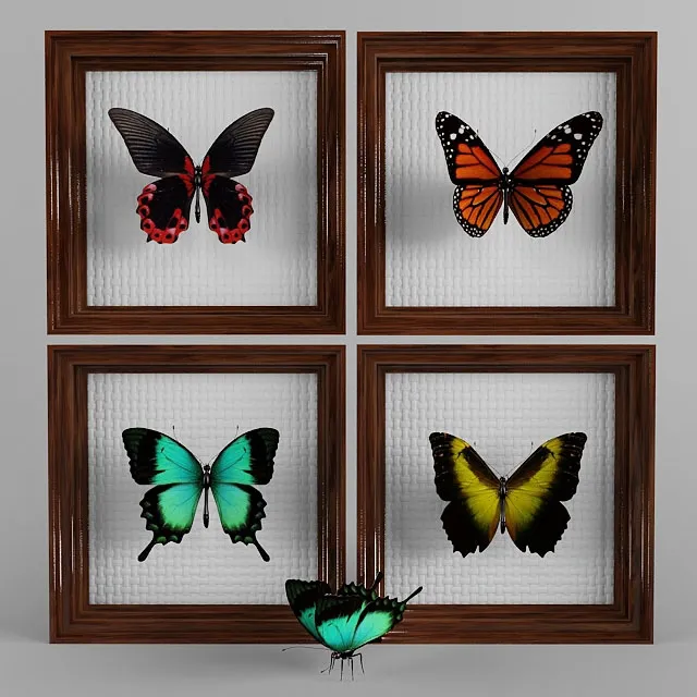 decoration – Butterflies 01 3ds Max