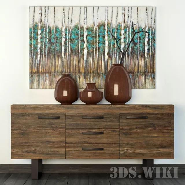 decoration – Cabinet vases and painting 3ds Max