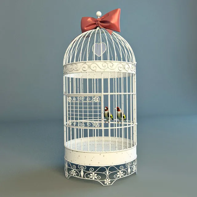 decoration – Cage with birds eglami 3ds Max