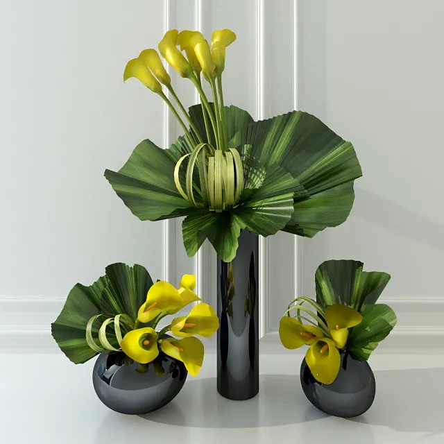 decoration – Calla lily yellow 3ds Max