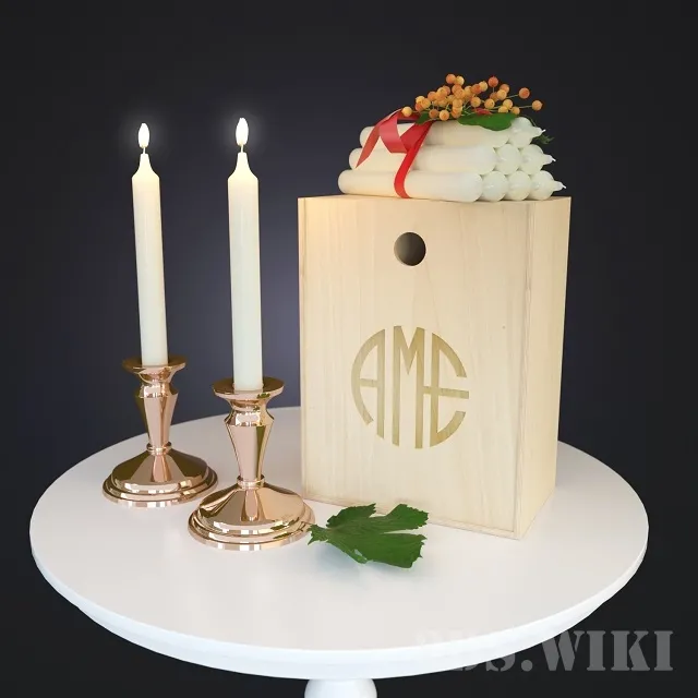 decoration – Candle decorative set 3ds Max