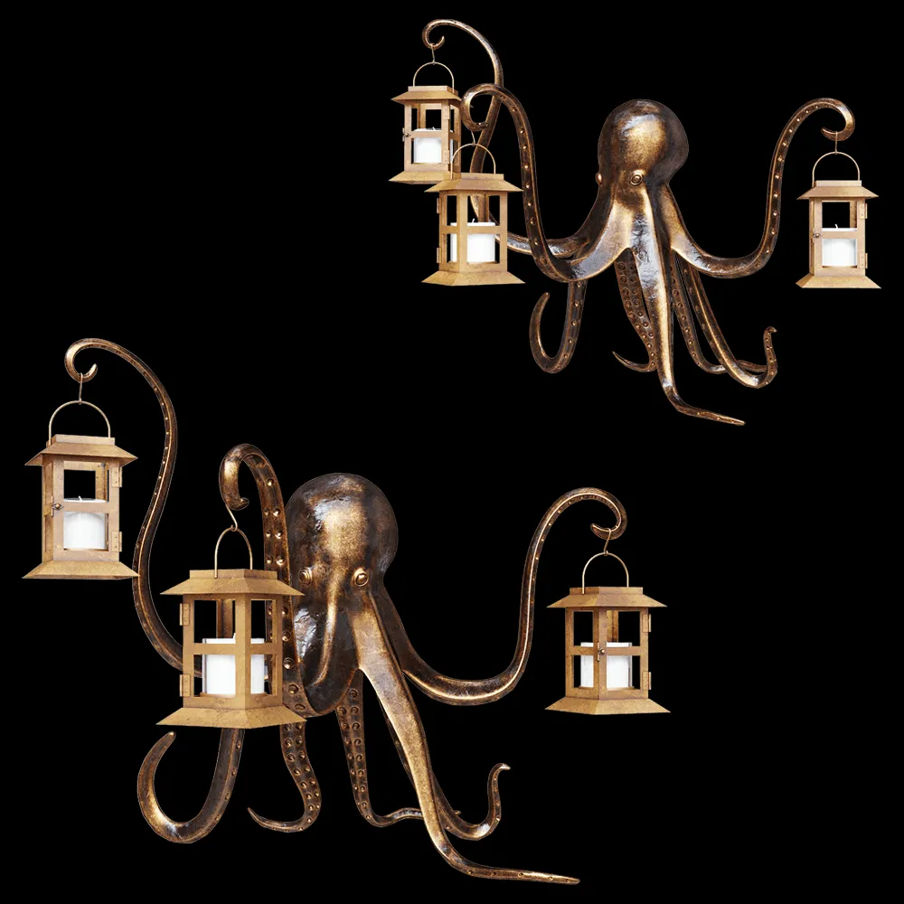 decoration – Candlestick octopus lantern 3ds Max