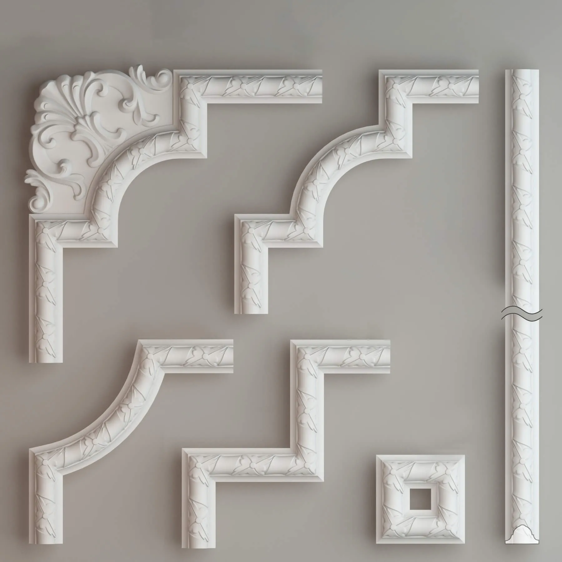 decoration – Ceiling molding corner pieces Gaudi Decor 3ds Max