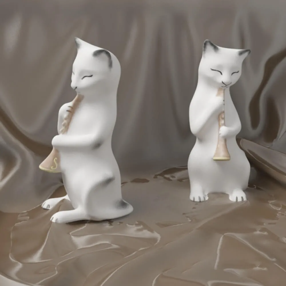 decoration – Ceramic figurines of cats 3ds Max