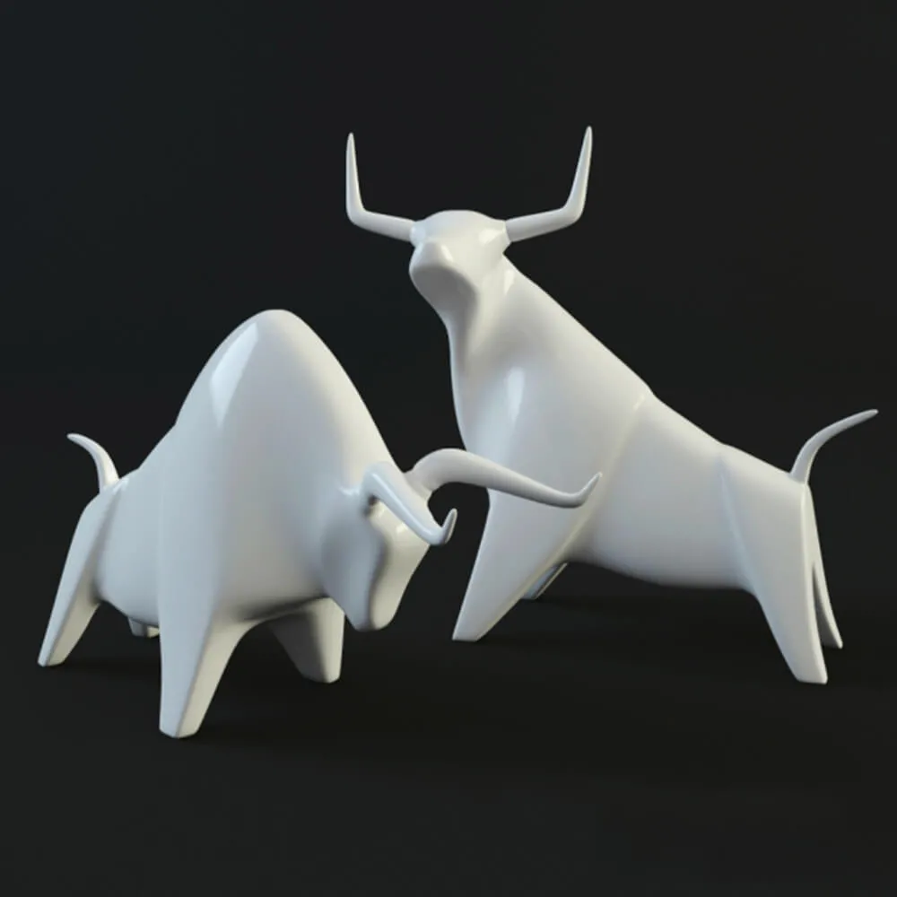 decoration – Ceramic statues of bulls 3ds Max